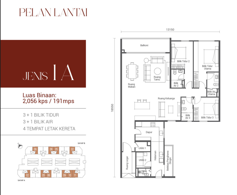 DaMai Melawati Type 1A floor plan