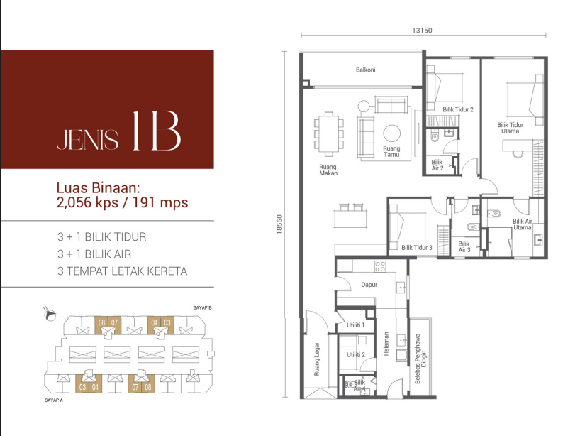 DaMai Melawati Type 1B floor plan