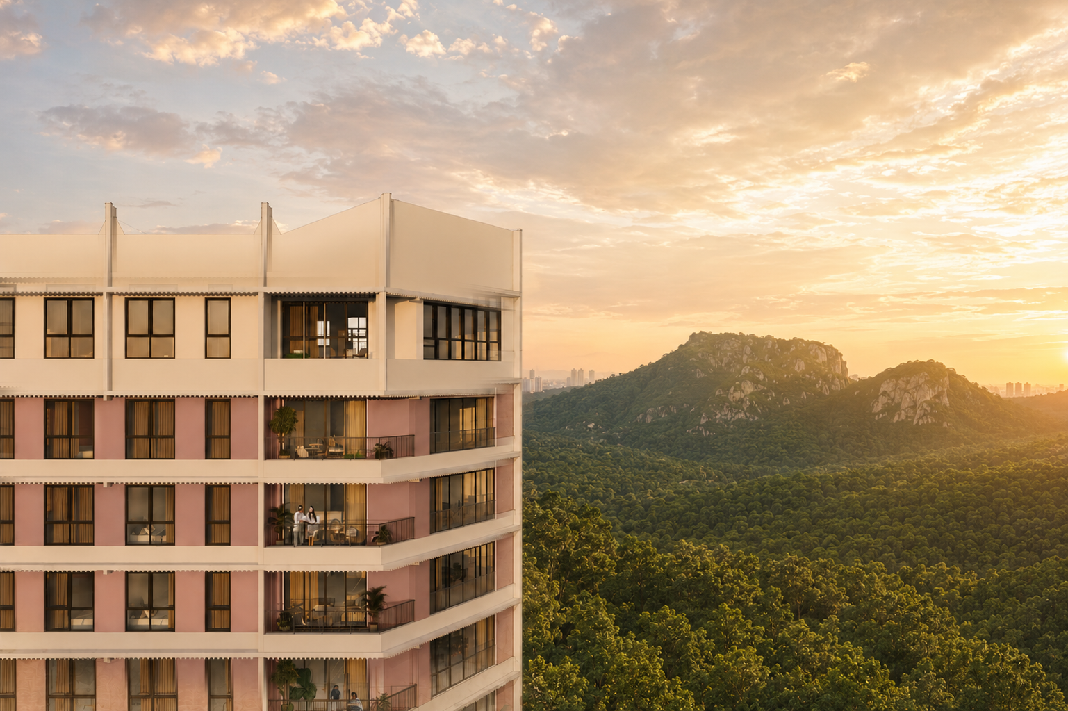 DaMai Melawati condominium beside Bukit Tabur at golden hour
